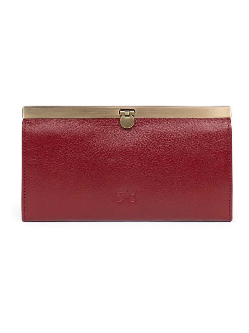 Portefeuille long  Stop RFID  Cuir BASTILLE Rouge carmin - Kiabi