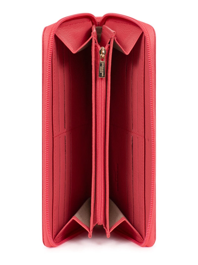 Portefeuille long  Stop RFID  Cuir LUNA Orange corail - Kiabi