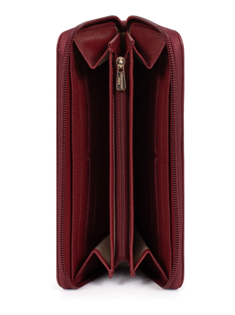 Portefeuille long  Stop RFID  Cuir LUNA Rouge carmin - Kiabi
