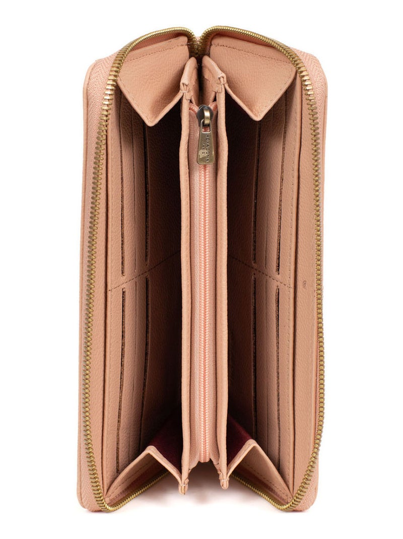 Portefeuille long  Stop RFID  Cuir PARISIENNE Beige - Kiabi