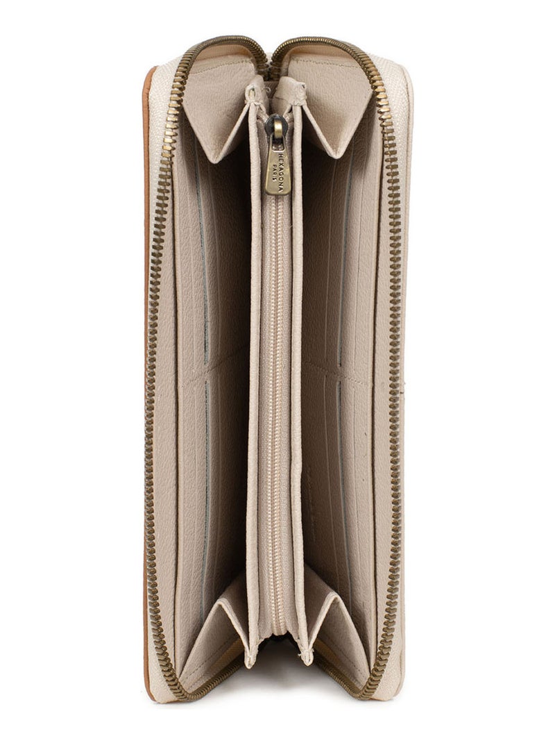 Portefeuille long  Stop RFID  Cuir PARISIENNE Ivoire - Kiabi