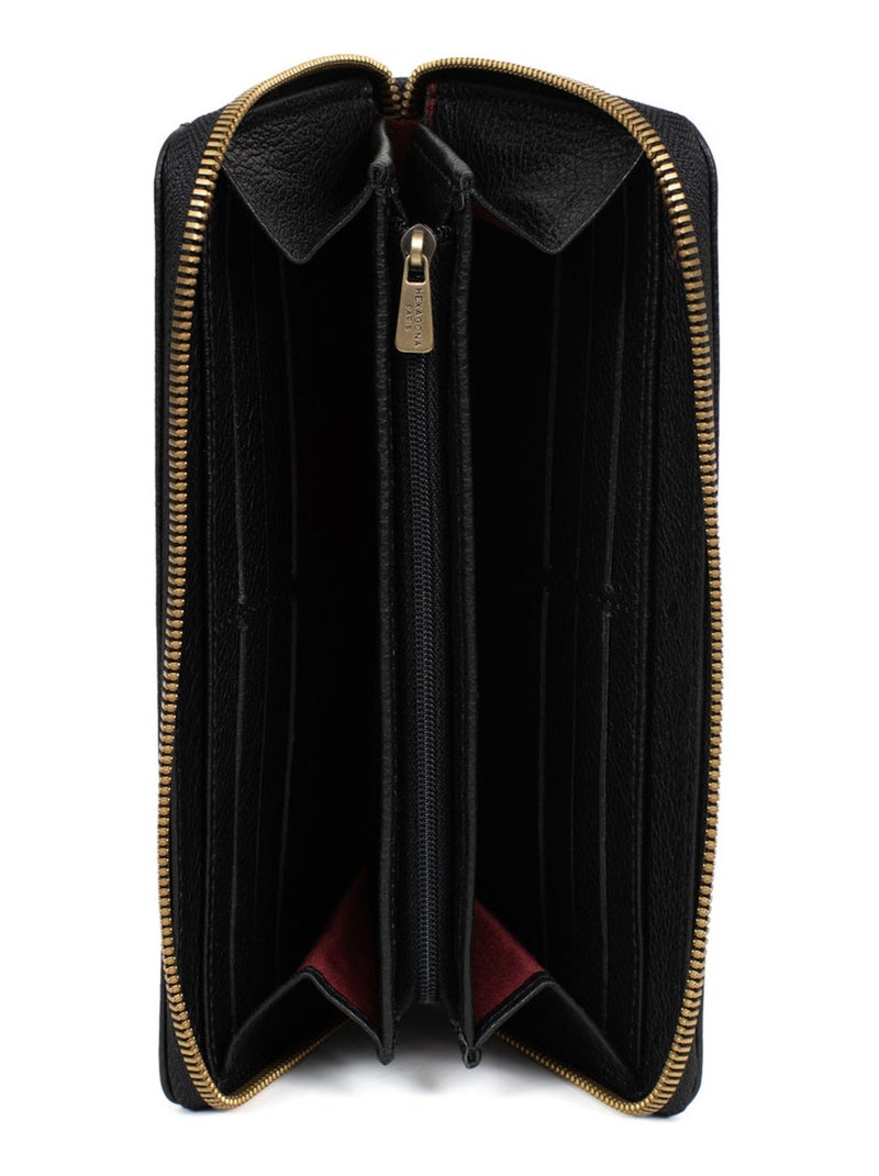 Portefeuille long  Stop RFID  Cuir PARISIENNE Noir - Kiabi