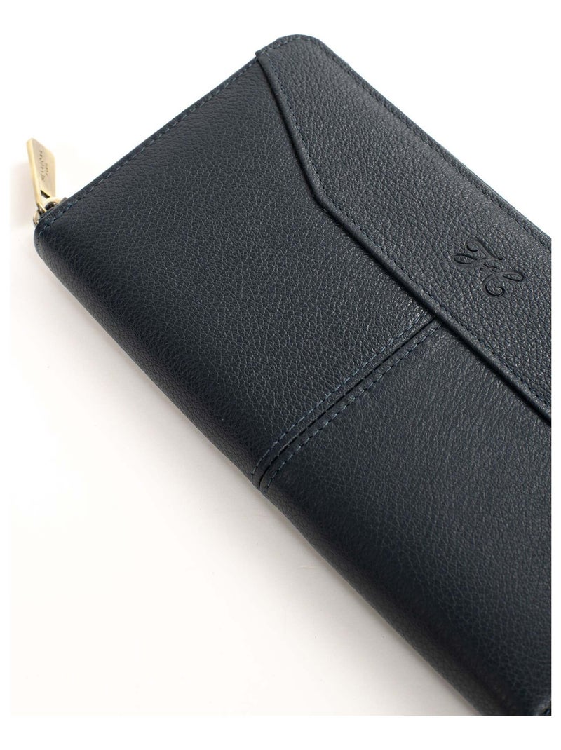 Portefeuille long  Stop RFID  Cuir PARISIENNE Violet clair - Kiabi