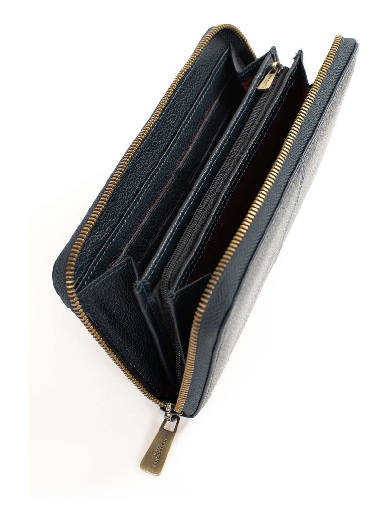 Portefeuille long  Stop RFID  Cuir PARISIENNE Violet clair - Kiabi