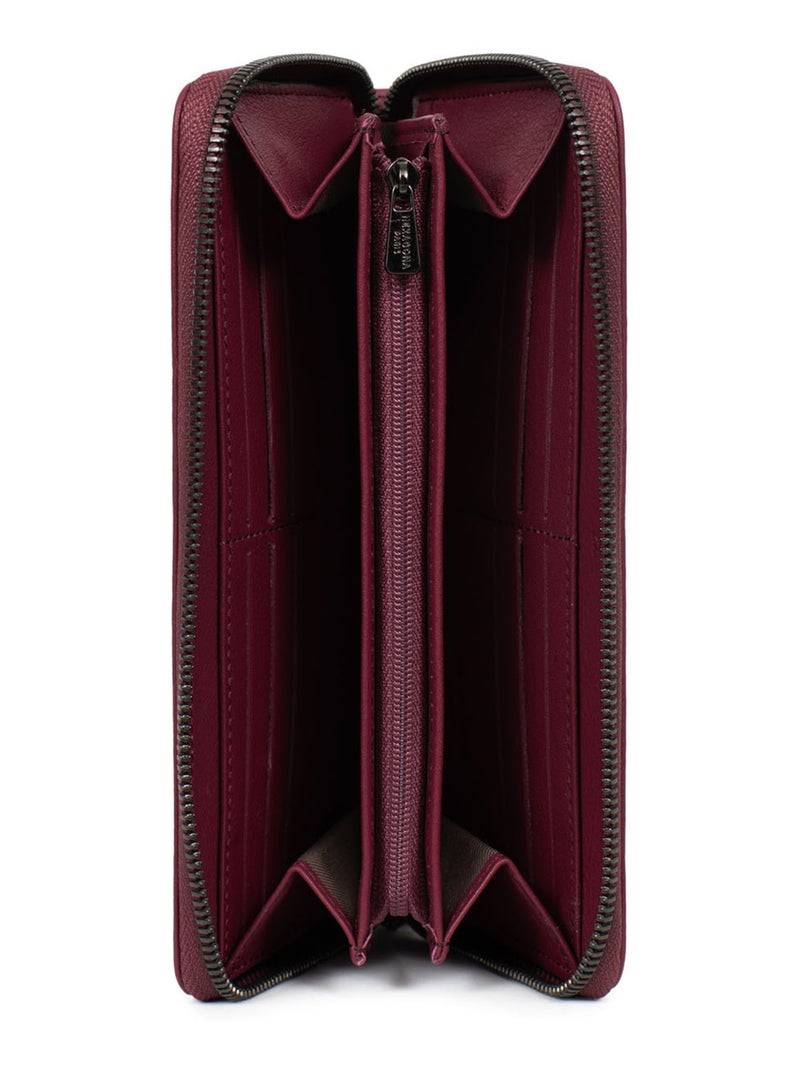 Portefeuille long  Stop RFID  Cuir SAUVAGE Bordeaux - Kiabi