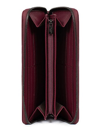 Portefeuille long stop rfid cuir sauvage hexagona