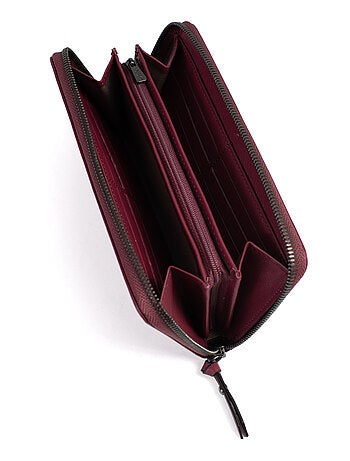 Portefeuille long stop rfid cuir sauvage hexagona