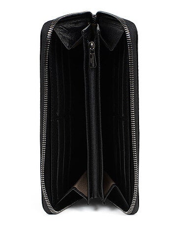 Portefeuille long stop rfid cuir sauvage hexagona