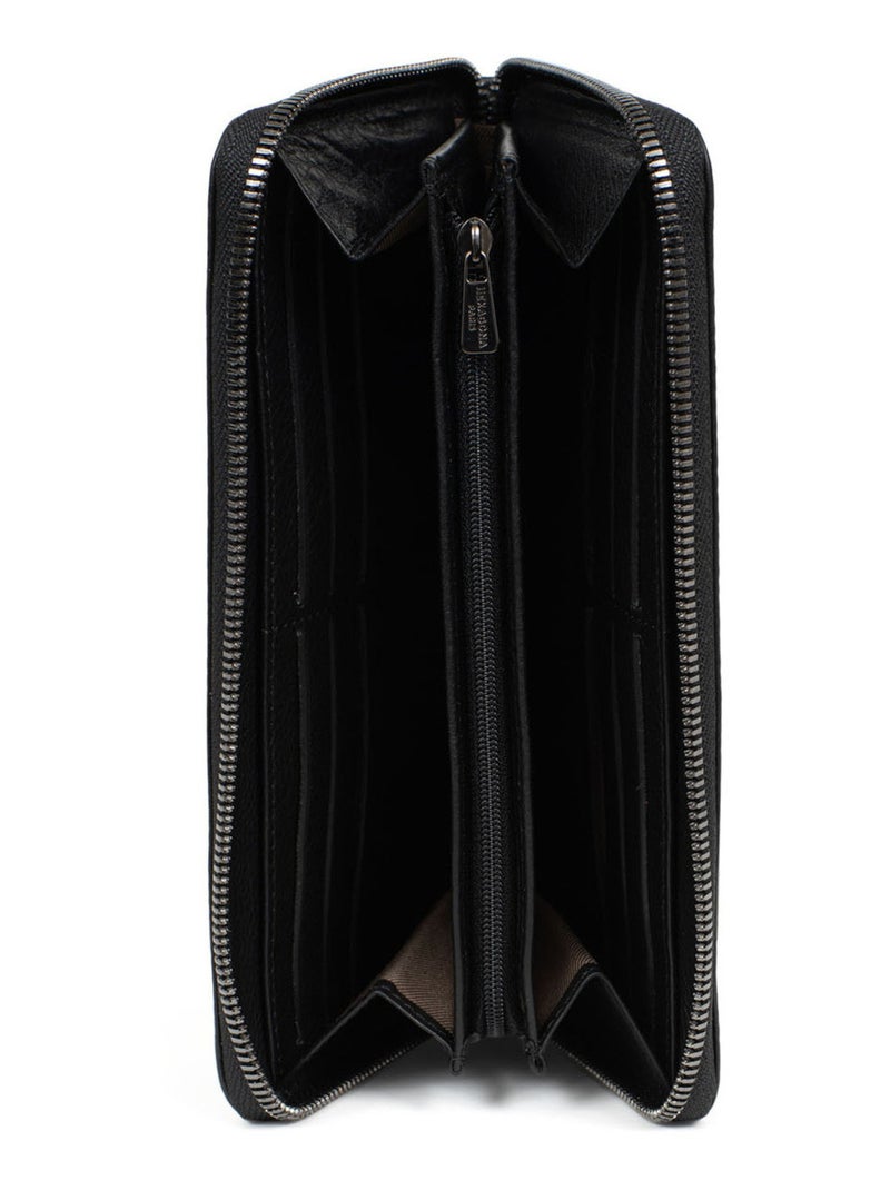 Portefeuille long  Stop RFID  Cuir SAUVAGE Noir - Kiabi