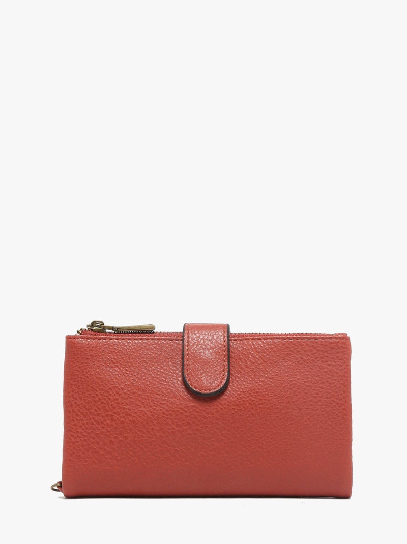 Portefeuille Porte-monnaie Miniprix Toile Enduite Rouge brique - Kiabi