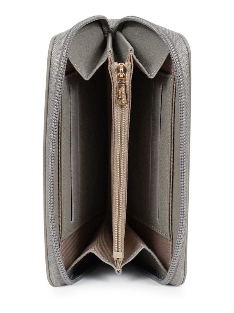 Portefeuille  Stop RFID  Cuir LUNA Gris clair - Kiabi