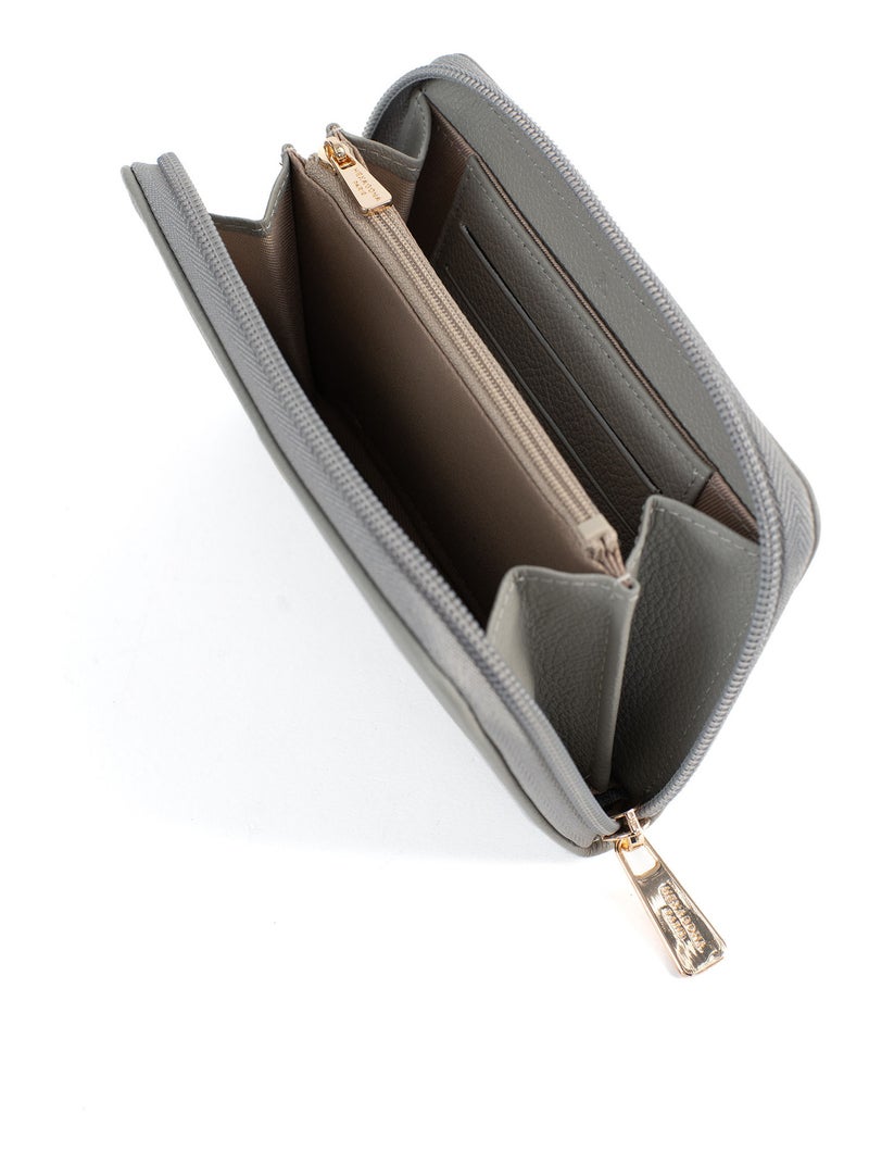 Portefeuille  Stop RFID  Cuir LUNA Gris clair - Kiabi