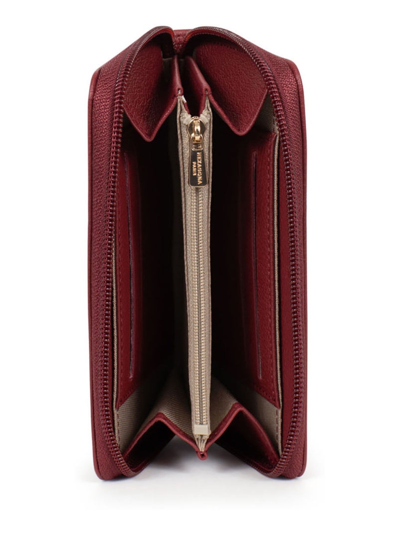 Portefeuille  Stop RFID  Cuir LUNA Rouge carmin - Kiabi