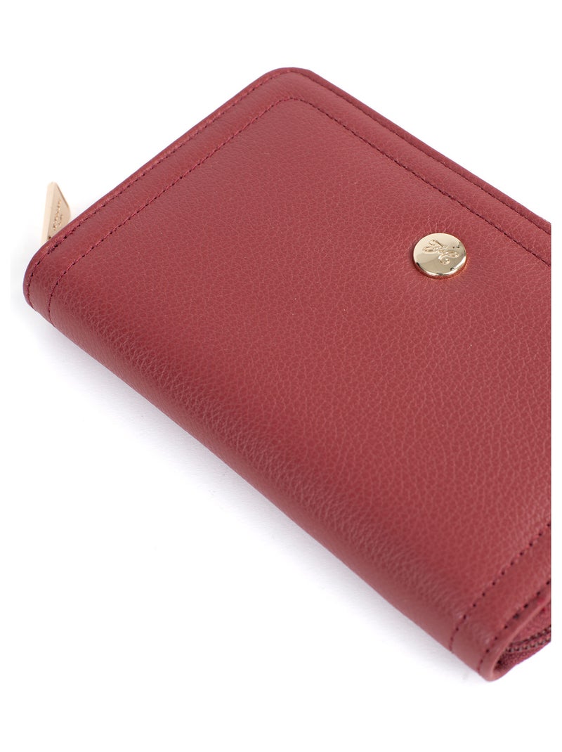 Portefeuille  Stop RFID  Cuir LUNA Rouge carmin - Kiabi