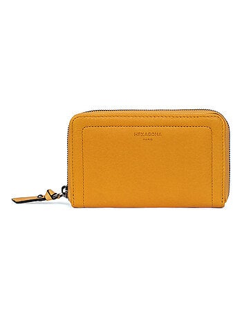 Portefeuille stop rfid cuir sauvage hexagona