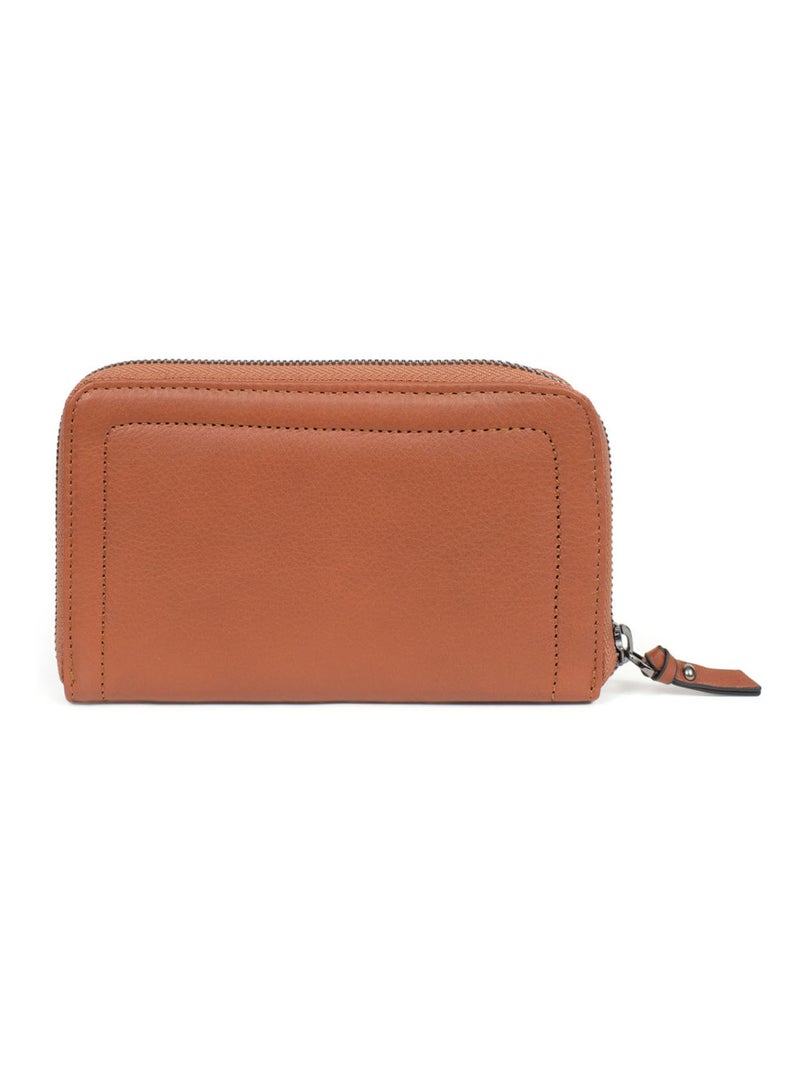 Portefeuille  Stop RFID  Cuir SAUVAGE Marron - Kiabi