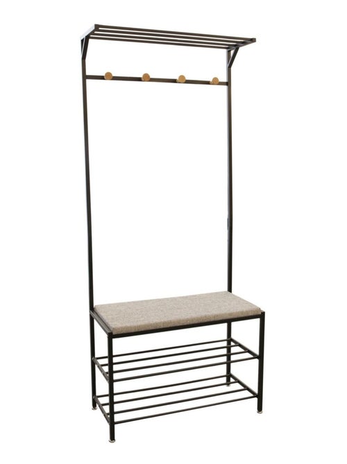 Portemanteau avec banc 4 accroches - Noir - Kiabi