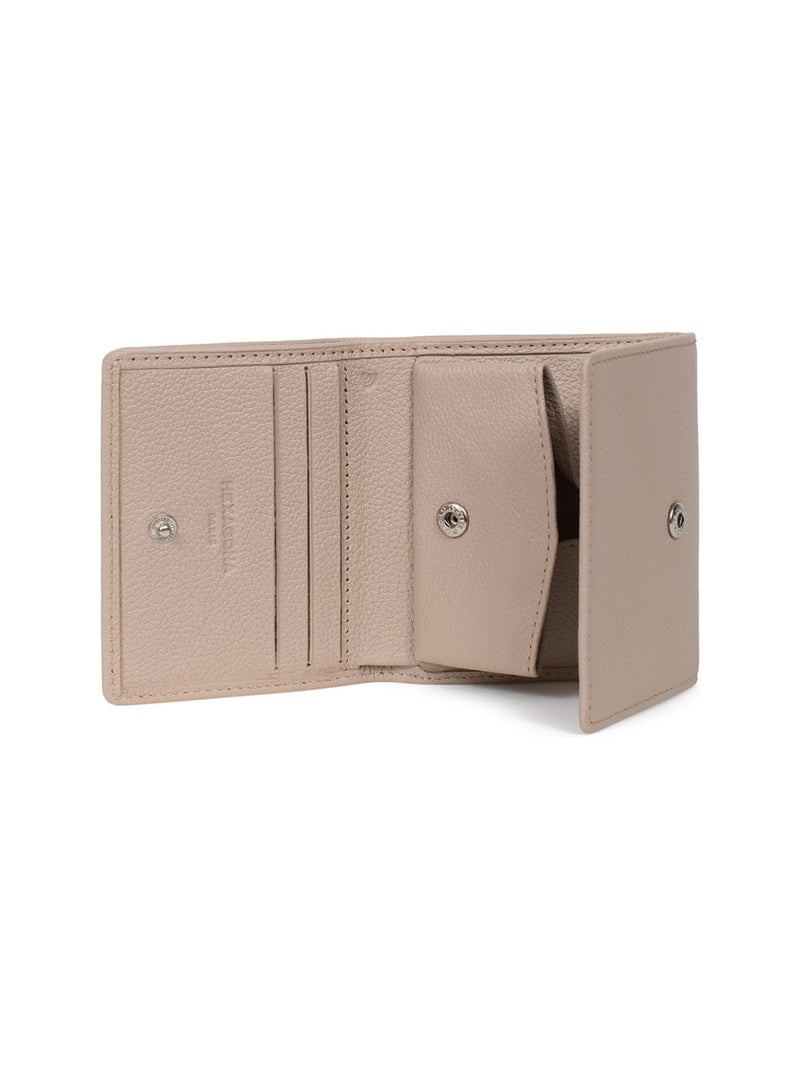 Portemonnaie  1 volet  Cuir CONFORT Beige - Kiabi