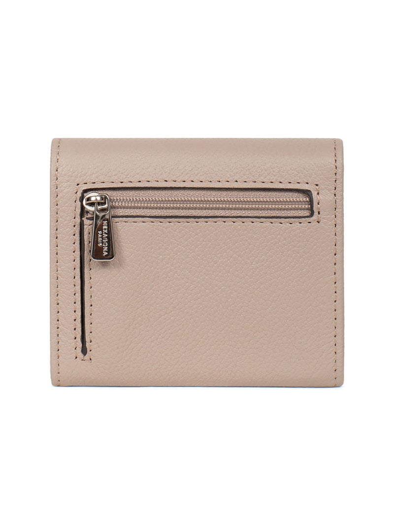 Portemonnaie  1 volet  Cuir CONFORT Beige - Kiabi