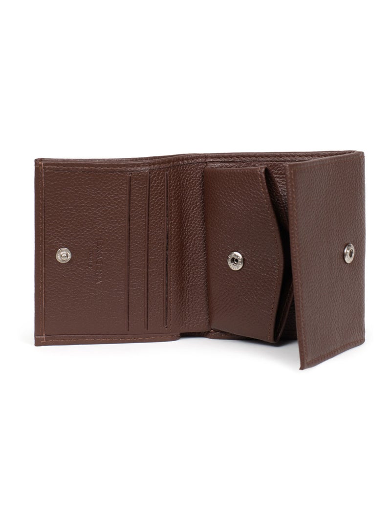Portemonnaie  1 volet  Cuir CONFORT Marron chocolat - Kiabi