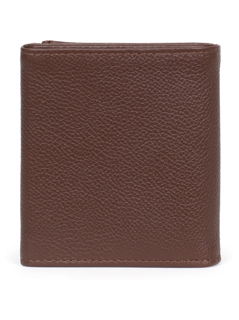 Portemonnaie  1 volet  Cuir CONFORT Marron chocolat - Kiabi