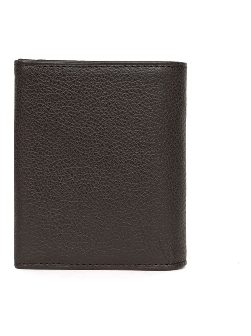 Portemonnaie  1 volet  Cuir CONFORT Marron foncé - Kiabi