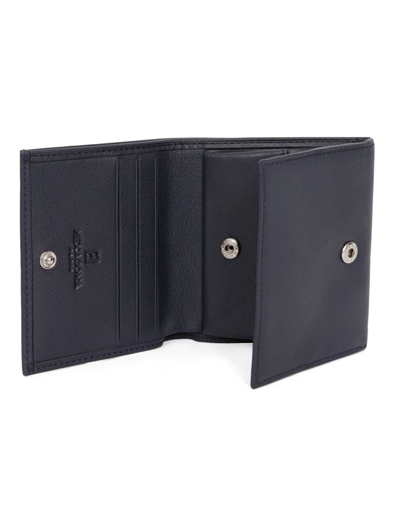 Portemonnaie  1 volet  Cuir SOFT Bleu marine - Kiabi