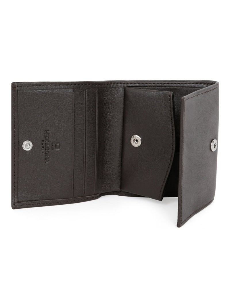 Portemonnaie  1 volet  Cuir SOFT Marron - Kiabi