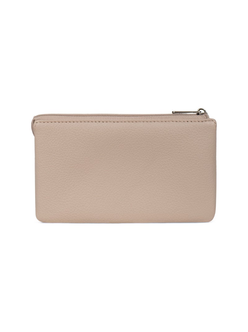Portemonnaie  Cuir CONFORT Beige - Kiabi