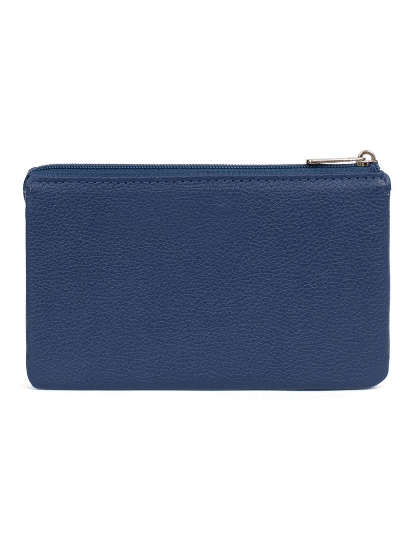 Portemonnaie  Cuir CONFORT Bleu - Kiabi