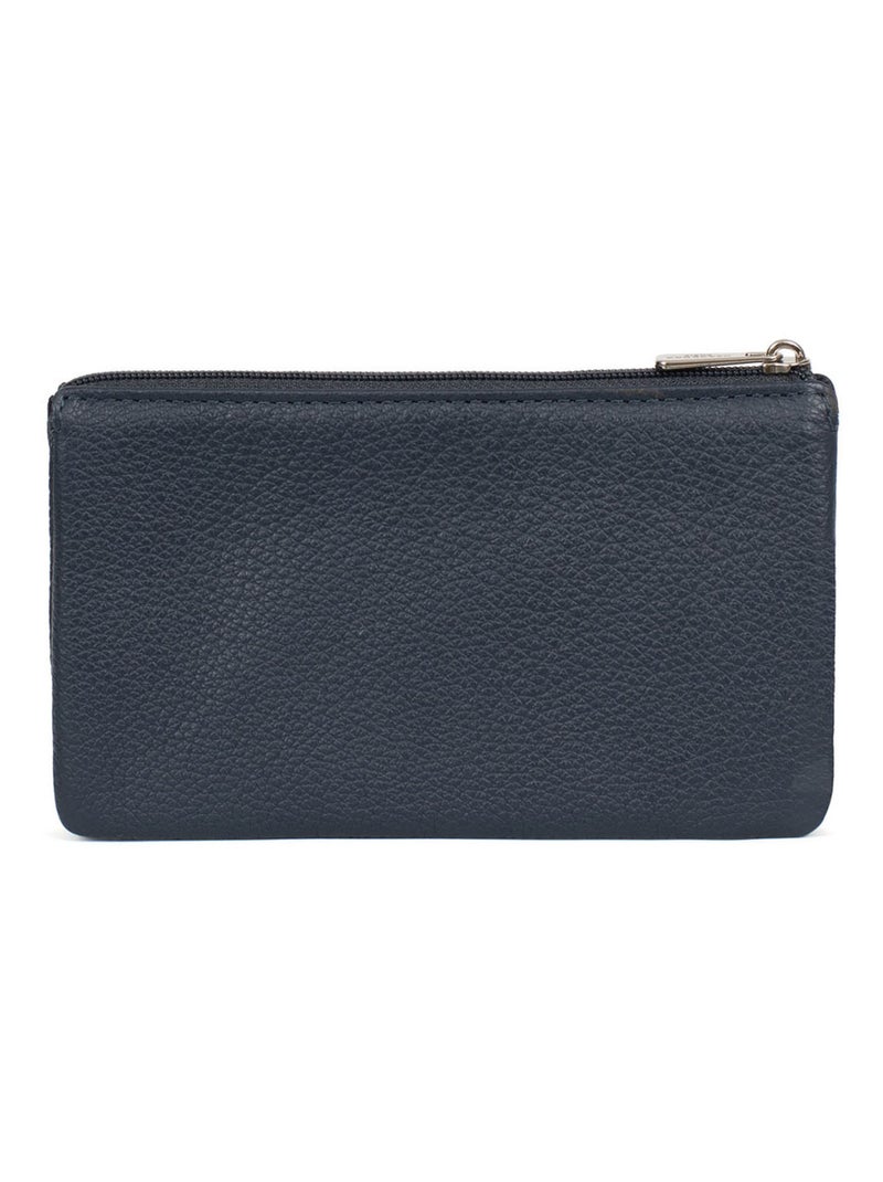 Portemonnaie  Cuir CONFORT Bleu marine - Kiabi