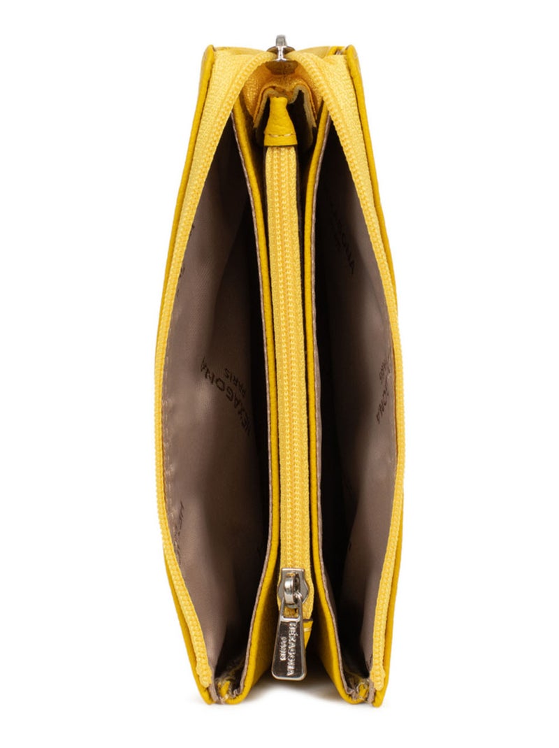 Portemonnaie  Cuir CONFORT Jaune - Kiabi