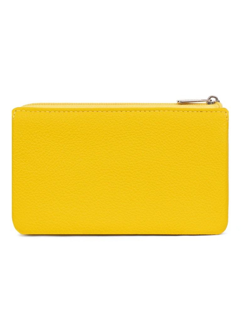 Portemonnaie  Cuir CONFORT Jaune - Kiabi