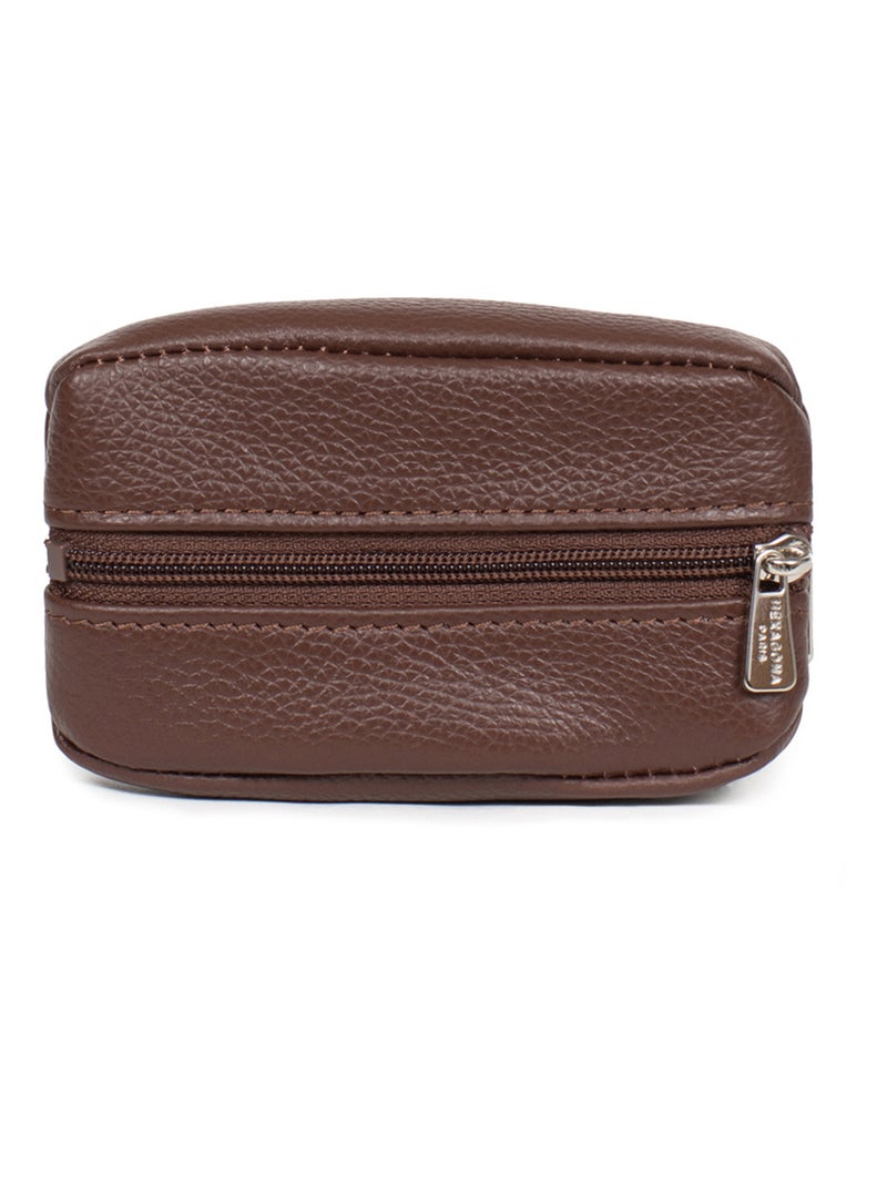 Portemonnaie  Cuir CONFORT Marron chocolat - Kiabi