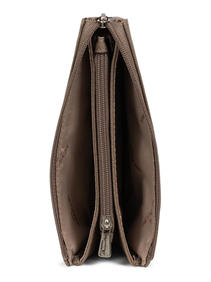 Portemonnaie  Cuir CONFORT Marron glacé - Kiabi