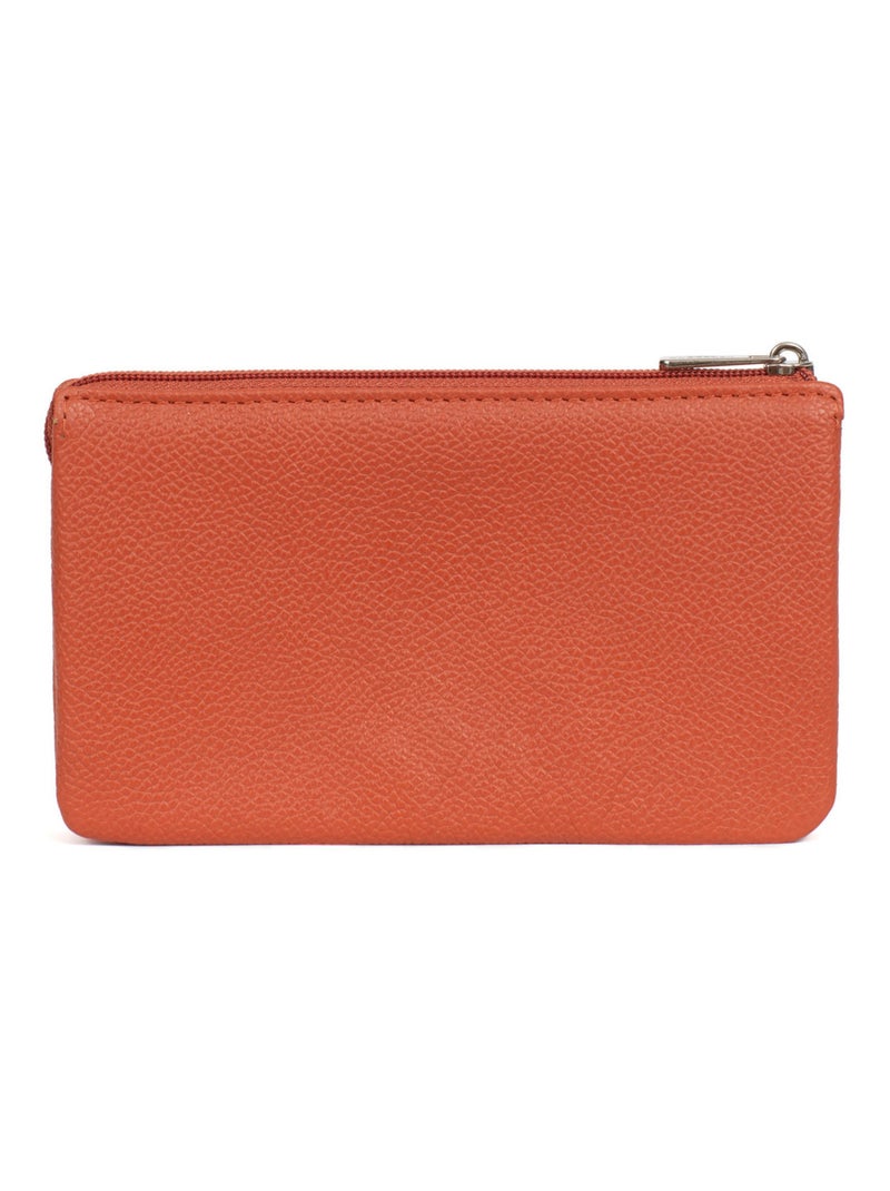 Portemonnaie  Cuir CONFORT Orange - Kiabi