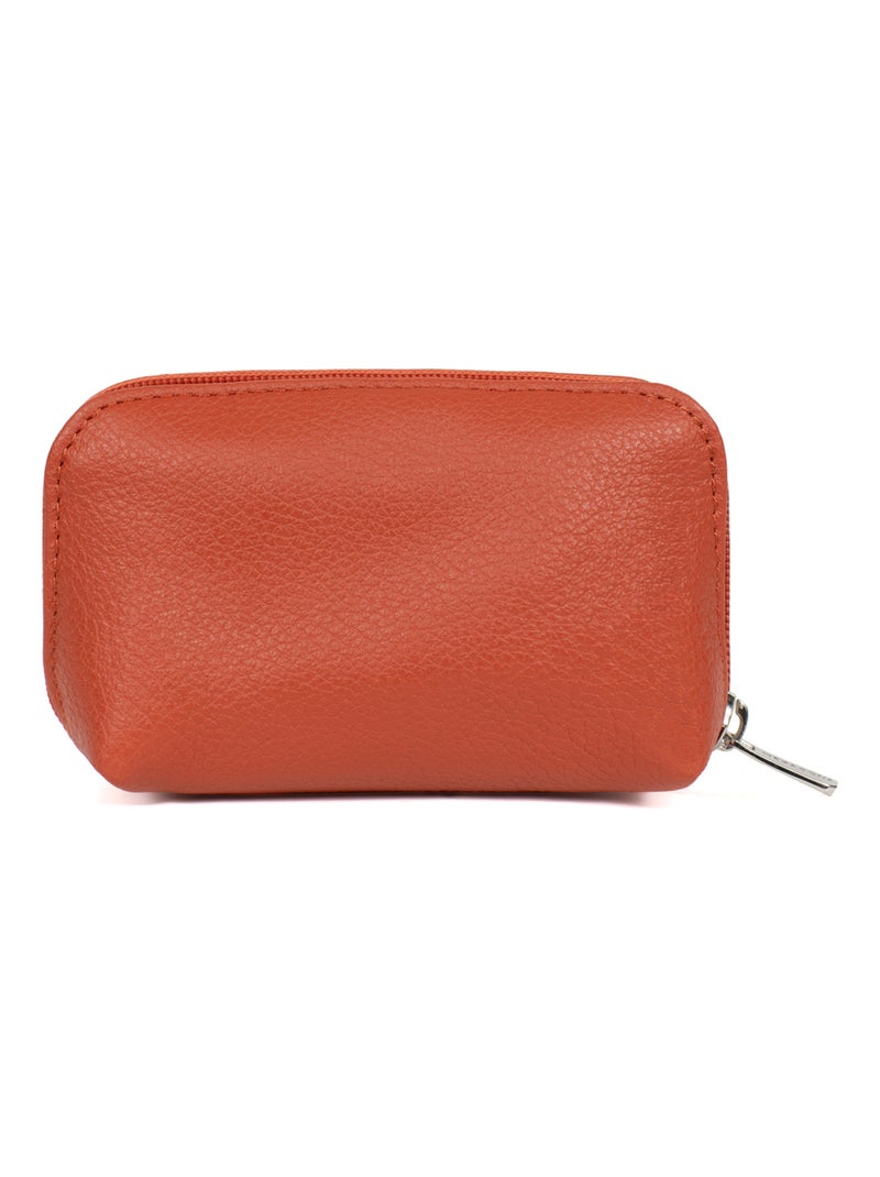 Portemonnaie  Cuir CONFORT Orange - Kiabi
