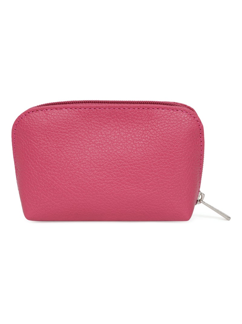 Portemonnaie  Cuir CONFORT Rose fushia - Kiabi