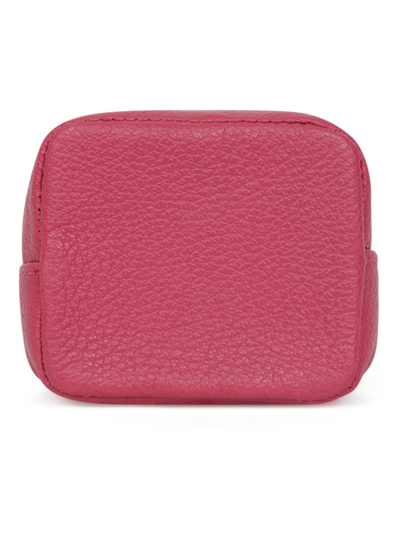 Portemonnaie  Cuir CONFORT Rose fushia - Kiabi