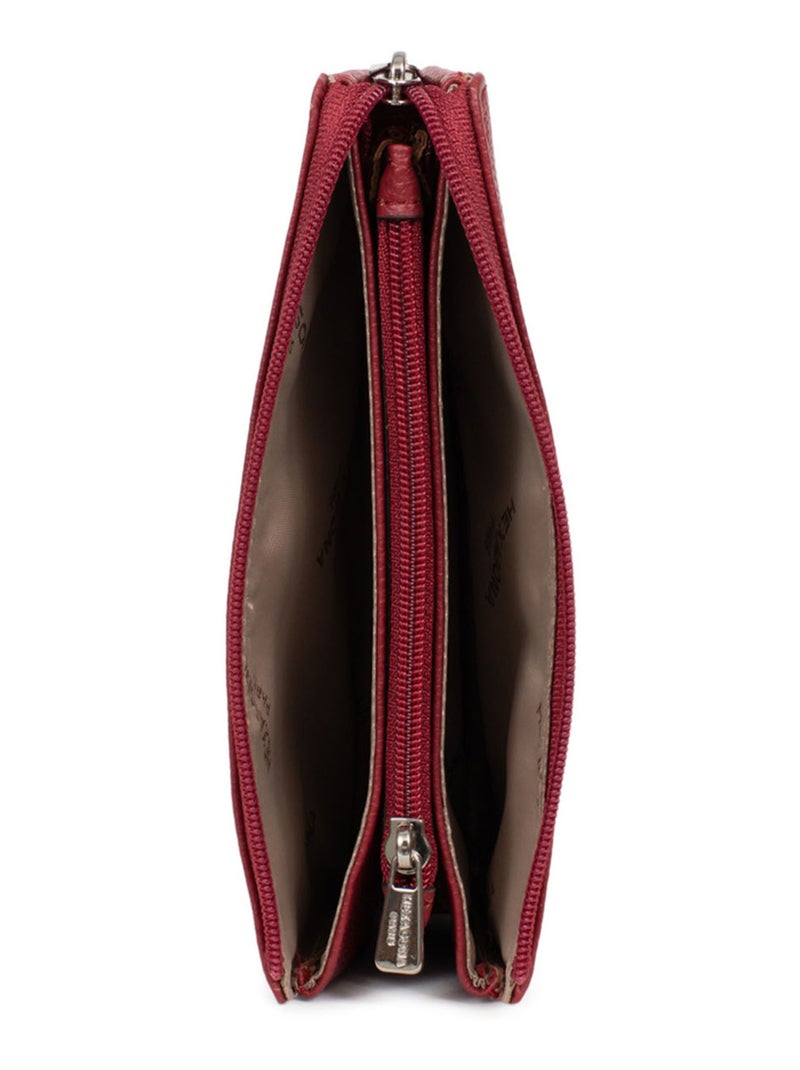 Portemonnaie  Cuir CONFORT Rouge foncé - Kiabi