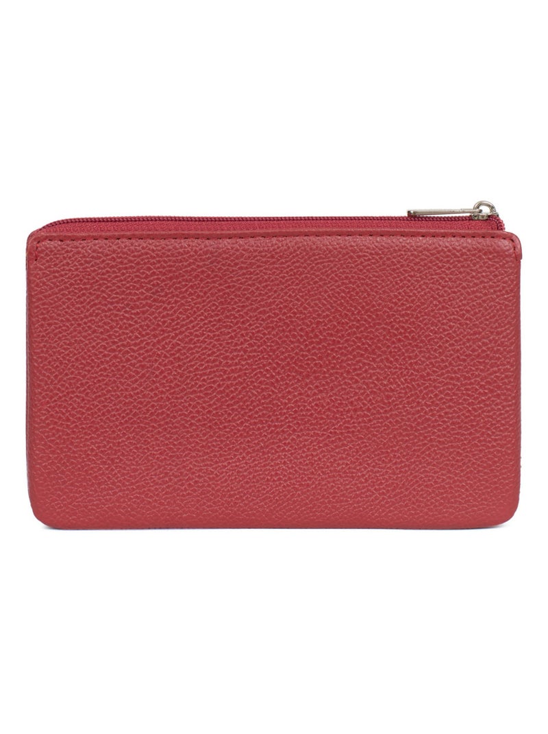 Portemonnaie  Cuir CONFORT Rouge foncé - Kiabi