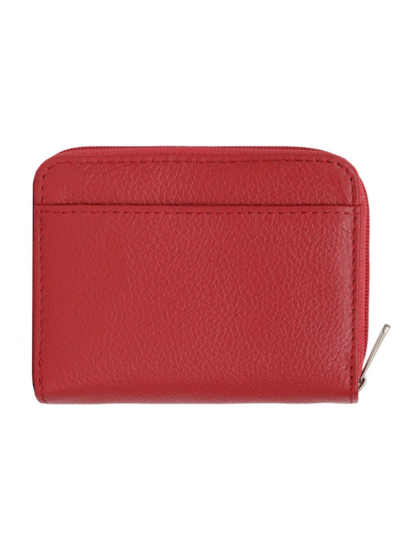 Portemonnaie  Cuir CONFORT Rouge foncé - Kiabi