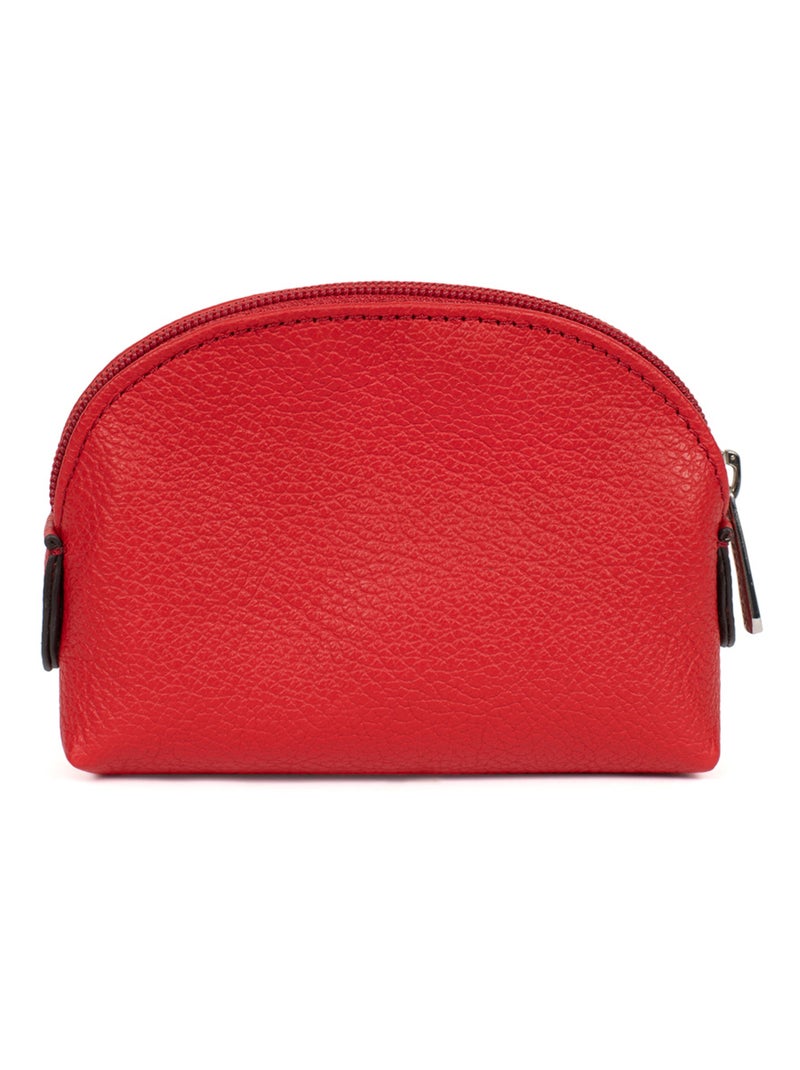 Portemonnaie  Cuir CONFORT Rouge tomate - Kiabi