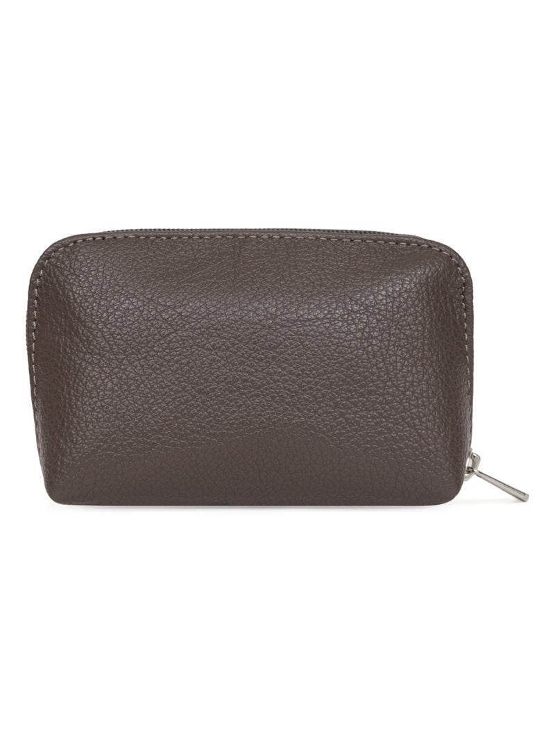 Portemonnaie  Cuir CONFORT Taupe - Kiabi