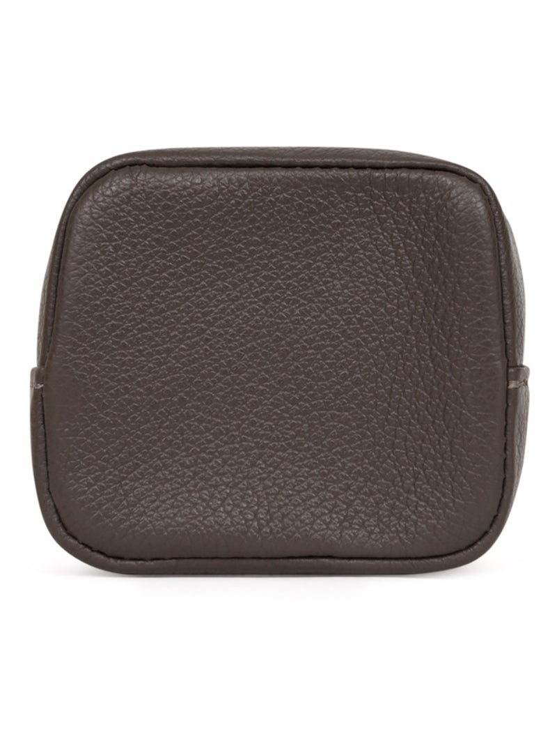 Portemonnaie  Cuir CONFORT Taupe - Kiabi