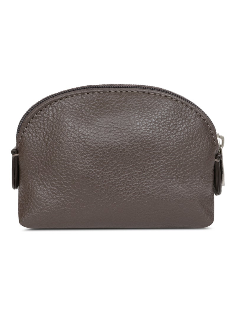 Portemonnaie  Cuir CONFORT Taupe - Kiabi