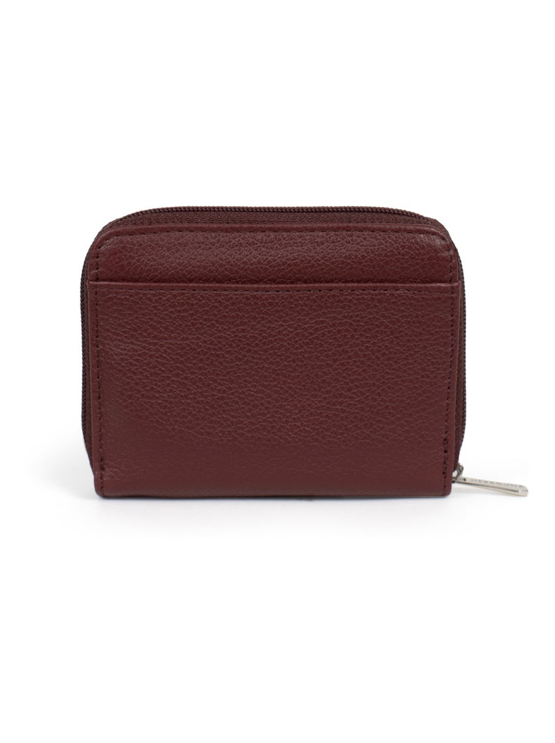 Portemonnaie  Cuir CONFORT Violet prune - Kiabi