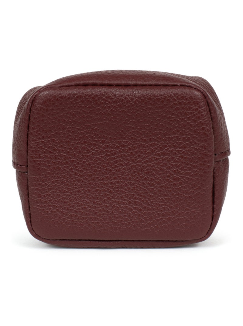 Portemonnaie  Cuir CONFORT Violet prune - Kiabi
