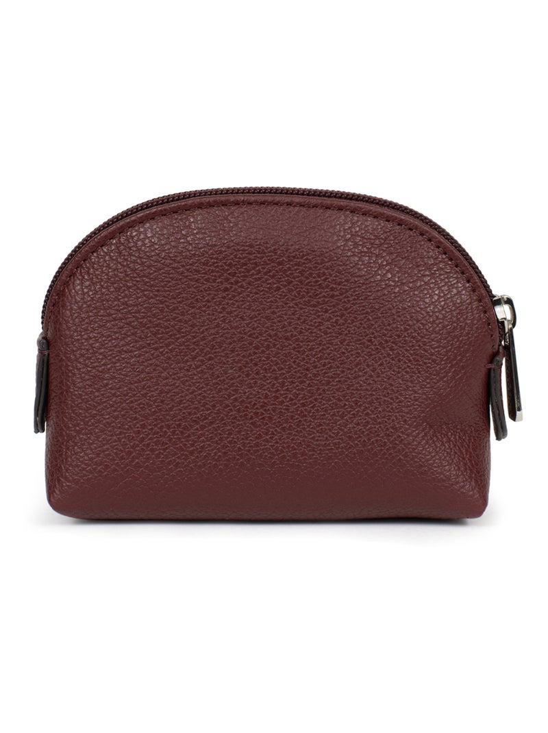 Portemonnaie  Cuir CONFORT Violet prune - Kiabi