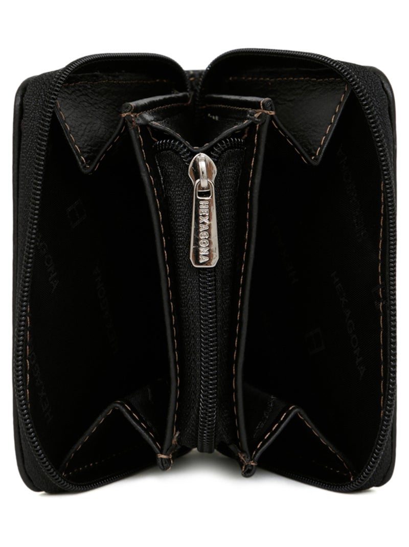 Portemonnaie  Cuir FÉLIN Noir - Kiabi